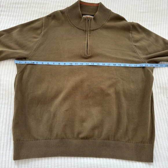Duluth Trading Co. Mens Olive Green Mock Neck Quarter Zip Sweater Size XL - Picture 6 of 7